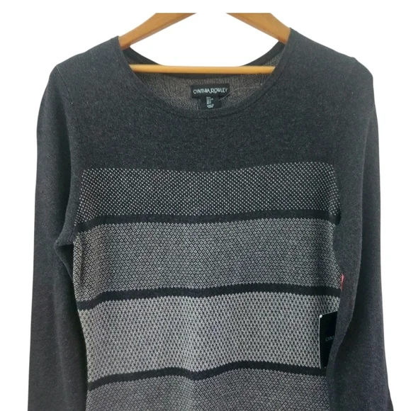 Cynthia Rowley Charcoal Gray Sweater Dress Womens Size Large New NWT - Picture 2 of 8